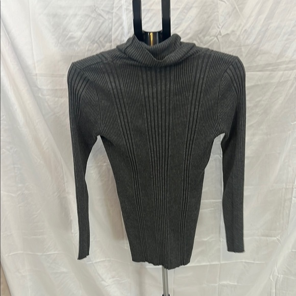 Maurices Gray Cowl Neck Sweater with Ribbed Texture - Picture 3 of 3